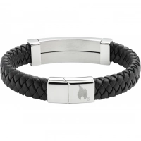 Браслет Zippo Steel Bar Braided Leather Bracelet (22 см) купить в Самаре