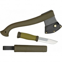 Набор Morakniv Outdoor Kit MG, нож Morakniv 2000 сталь Sandvik 12C27, цвет зеленый + топор купить в Самаре