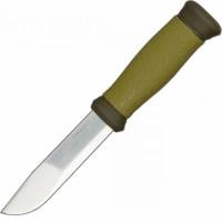 Нож с фиксированным лезвием Morakniv 2000, сталь Sandvik 12C27, рукоять пластик/резина, зеленый купить в Самаре