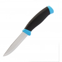 Нож с фиксированным лезвием Morakniv Companion Blue, сталь Sandvik 12С27, рукоять пластик/резина, голубой купить в Самаре