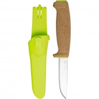 Нож с фиксированным лезвием Morakniv Floating Knife (S) Lime, сталь Sandvik 12C27, пробковая ручка купить в Самаре