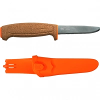 Нож с фиксированным лезвием Morakniv Floating Serrated Knife, сталь Sandvik 12C27, рукоять пробковая купить в Самаре