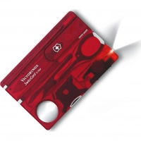 Швейцарская карта Victorinox SwissCard Lite, сталь X50CrMoV15, рукоять ABS-пластик, полупрозрачный красный купить в Самаре