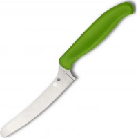 Универсальный кухонный нож Spyderco Z-Cut Offset Kitchen Green, сталь CTS™ — BD1 Alloy, рукоять зеленый полипропилен купить в Самаре