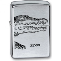 Зажигалка ZIPPO Alligator, с покрытием Brushed Chrome, латунь/сталь, серебристая, матовая, 36x12x56 купить в Самаре