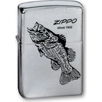 Зажигалка ZIPPO Black Bass Brushed Chrome, латунь с никеле-хром. покрыт., серебр., матов., 36х56х12мм купить в Самаре