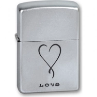 Зажигалка ZIPPO Love Satin Chrome, латунь с никеле-хромовым покрыт., серебр., матовая, 36х56х12 мм купить в Самаре