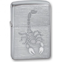 Зажигалка ZIPPO Scorpion Brushed Chrome, латунь с никеле-хром.покрыт., серебр., матов., 36х56х12 мм купить в Самаре